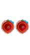 Amroha Crafts 2 Pcs Big Diya Set of Clay Handmade Diya 007