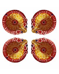 Buy Online Crunchy Fashion Earring Jewelry Amroha Crafts 12 Surya Shape Diya Set for Diwali Gift/Decorations Clay Handmade Diya 32  CFDIYA032