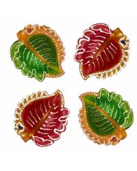 Buy Online Crunchy Fashion Earring Jewelry Amroha Crafts 4 Pcs Diya Set of Clay Handmade Diya CFDIYA025  CFDIYA025