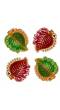 Amroha Crafts 4 Pcs Diya Set of Clay Handmade Diya 17