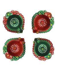 Buy Online Crunchy Fashion Earring Jewelry Amroha Crafts 6 Pcs Diya Set of Clay Handmade Diya CFDIYA027  CFDIYA027