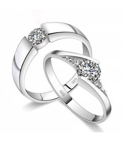 2PCS Couples Stainless Steel Ring