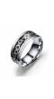 Silver-Black Inlay Titanium Stainless Steel Ring