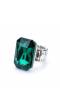 Big Green Crystal Solitaire Stone Ring