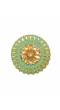 Ethnic Gold-Plated Floral Green Round shape Ring CFR0507