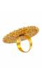 Traditonal Gold-Plated Round Floral Red Ring CFR0509