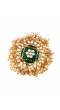 Traditional Gold-Green Kundan Finger Ring With Pearl CFR0510