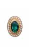 Traditional Gold-Plated Green Kundan Stone Work Finger Ring CFR0515