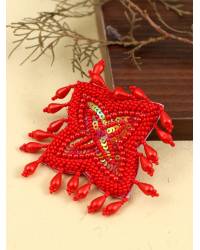 Buy Online Crunchy Fashion Earring Jewelry Fashionable Red-Gold Beaded Fusion Necklace for Women & Jewellery CFN0977