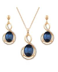 Buy Online Crunchy Fashion Earring Jewelry SwaDev Filagree Style American Diamond/AD Multicolor Jewellery Set SDJS0053 Jewellery Sets SDJS0053
