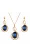 Blue Gold-Plated CZ-Studded Jewellery Set