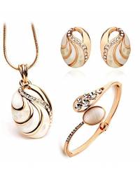 Buy Online Royal Bling Earring Jewelry Gold Plated White Pearls Yellow Hoops Jhumka Earrings Jewellery RAE0424