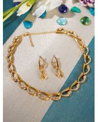 Buy Online Crunchy Fashion Earring Jewelry Valentine Special Pink Heart Pendant Set Jewellery CFS0036