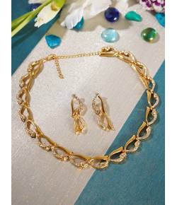 Gold Plated AD Necklace Set 