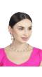 Embellished Gold Plated Necklace Set With Earrings 