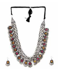 Buy Online Royal Bling Earring Jewelry Traditional Gold  Plated Pink Choker Necklace Jewellery RAS0173