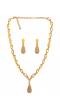 Embellished Gold Plated Necklace with Earrings 