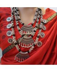 Buy Online Crunchy Fashion Earring Jewelry Meenakari Round Floral Red Golden Earrings RAE0907 Jewellery RAE0907