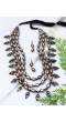 Beaded Multi Layer Brown Necklace Set 