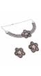 German Silver Choker Necklace With Big Stud Earrings CFS0326