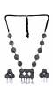 Oxidised German Silver Antique Coins Style Trible Necklace Set Wth Earrings CFS0345