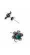 German Silver Oxidised Antique Boho Studded Green Stone Designer Choker Necklace Set With Earrings CFS0352