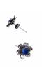 German Silver Oxidised Antique Boho Studded Blue Stone Designer Choker Necklace Set With Earrings CFS0353