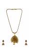 Oxidized Gold-Plated Peacock Design Necklace Set With Earrings CFS0358