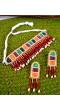 Boho Multicoloured Beaded Handmade Choker Stylish Necklace and Earrings Jewelry Set 