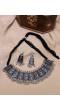 Oxidised  German Silver Trendy Choker Necklace & Earrings Set CFS0371