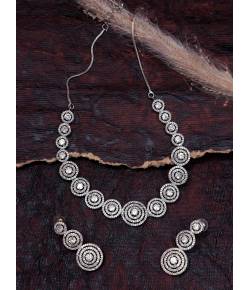 Elegant  New Designer American Diamond Necklace Set With Earrings CFS0400