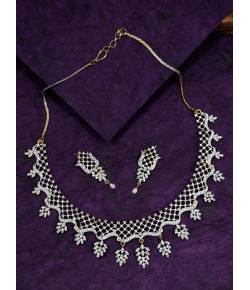 Elegant  Indian Diamond Necklace Set With Earrings CFS0403
