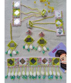 Pink-Yellow Floral Haldi-Mehndi/Baby Shower Jewellery