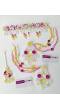 Pink-Yellow Beaded Floral Jewelry for Haldi, Mehndi, Baby shower