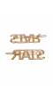 Gold-Plated Custom Word Star Hair Pins Clip Letter Hairpins hair accessories CFH0122