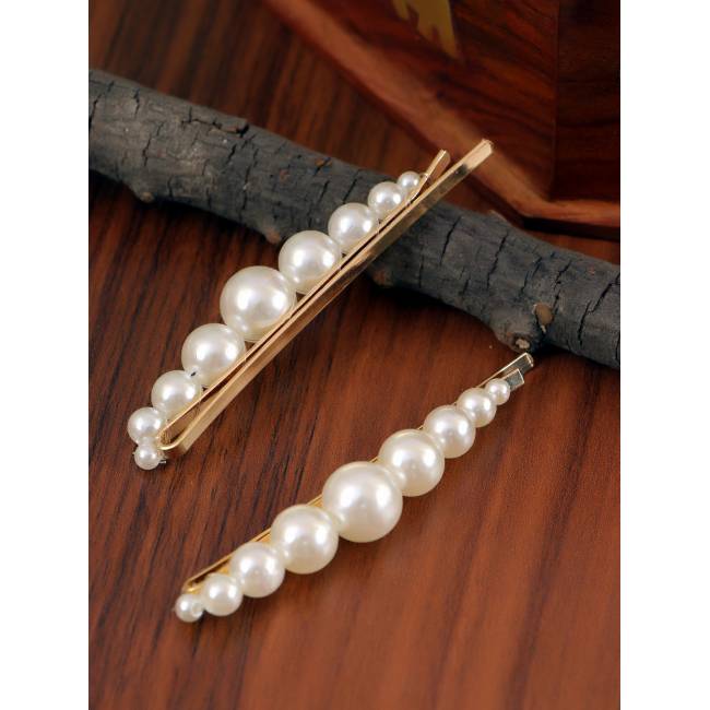 Buy Online Jewellery Gold Pearl Bobby Pins For Women& Girls Valentines Styling  Hair Clip Decorative Hair Accessories CFH0131 - CFH0131