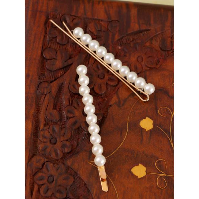 Buy Online Jewellery Pearl Metal Hairclips Gold-Plated Hair Clip Boby  Hairpins CFH0132 - CFH0132
