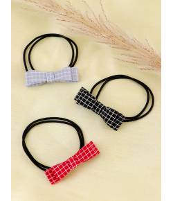 Black-Multicolor Thread Crochet Set Of 3 Hair Ruffle CFH0135