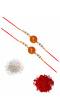 Crunchy Fashion Traditional Wood Om Rakhi Set Of Pack 2 CFRKH0007