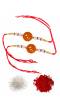 Crunchy Fashion Traditional Wood Om Rakhi Set Of Pack 2 CFRKH0007