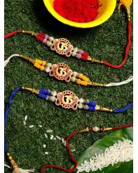 Buy Online Crunchy Fashion Earring Jewelry Crunchy Fashion Fancy Rudraksh Rakhi With Roli Chawal Tilak Set Pack of 2 CFRKH0057 Gifts CFRKH0057