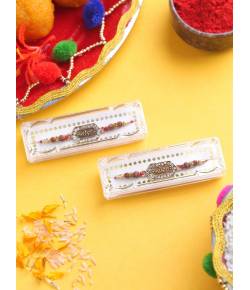 Crunchy Fashions Veera Metal Rakhi Set- Pack of 2