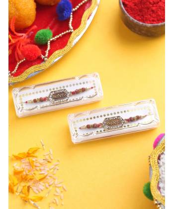 Crunchy Fashions Veera Metal Rakhi Set- Pack of 2