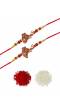 Crunchy Fashions Peacock Metal Rakhi Set- Pack of 2