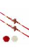 Crunchy Fashions Peacock Metal Rakhi Set- Pack of 2