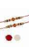 Crunchy Fashion Brown Wodden Floral Rakhi Set Pack of 2 CFRKH0025