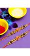 Crunchy Fashion Brown Wodden Floral Rakhi Set Pack of 2 CFRKH0025