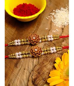 Crunchy Fashions Floral Rakhi Set-Pack of 2