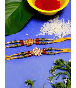 Crunchy Fashion Floral Design Rakhi Set PACK OF 2 CFRKH0030