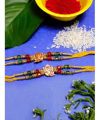 Crunchy Fashion Floral Design Rakhi Set PACK OF 2 CFRKH0030